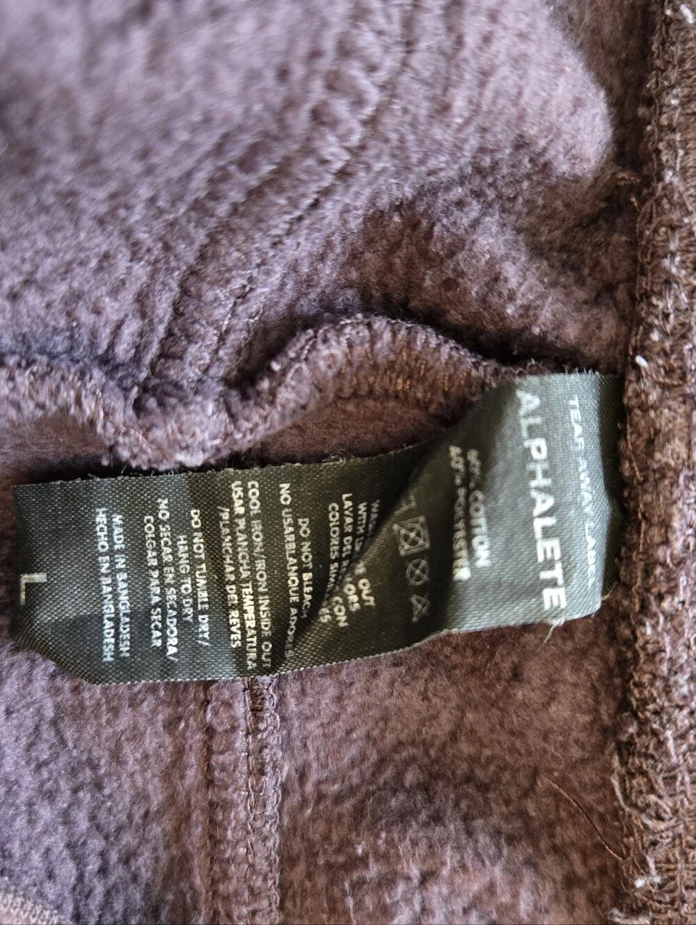 Alphalete Men’s L Brown/Mauve Fleece Sweat Shorts Raw Hem